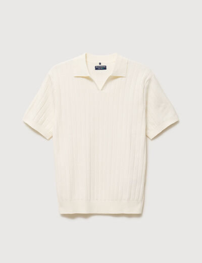 Polo manches courtes ecru homme