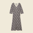 Robe midi droite manches 3/4 noir femme