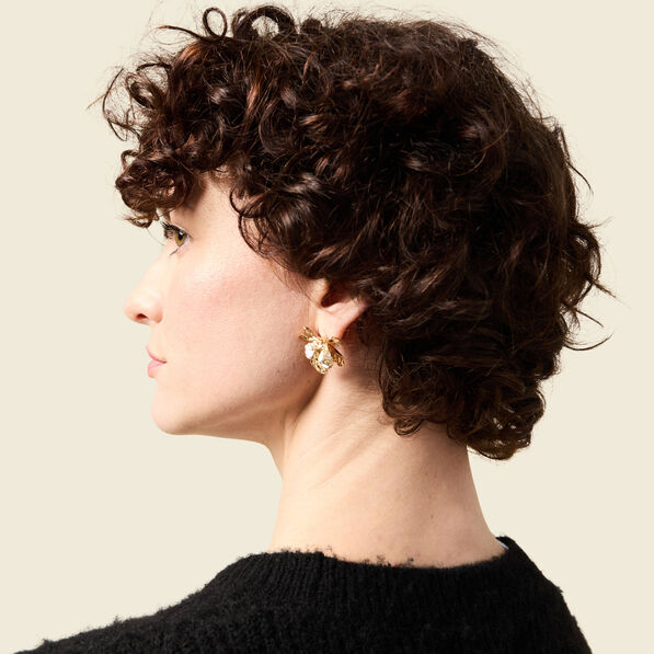 Boucles d'oreilles clous couleur or femme