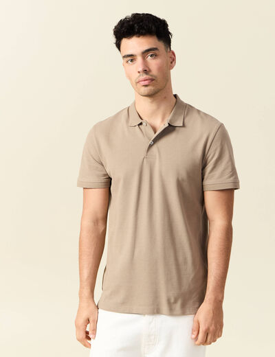 Polo éco-responsable taupe homme