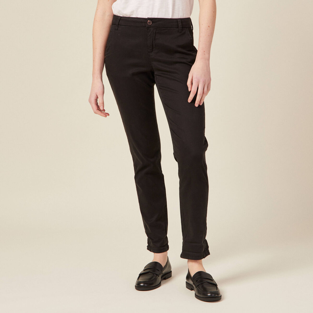 Pantalon chino Instinct noir femme