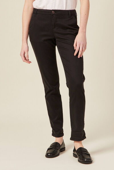 Pantalon chino Instinct noir femme