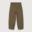 Pantalon barrel vert olive femme