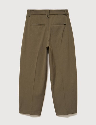 Pantalon barrel vert olive femme