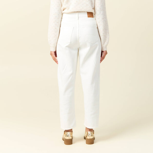 Pantalon slouchy 7/8ème ecru femme