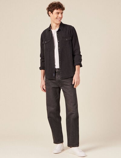 Jeans relax 5 poches denim snow noir homme