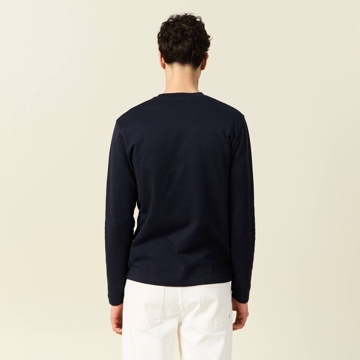 T-shirt manches longues bleu marine homme