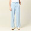 Jeans large à pinces denim bleach femme
