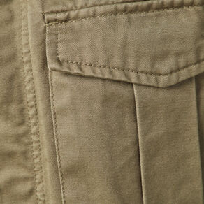 Veste droite poches àrabat vert kaki femme