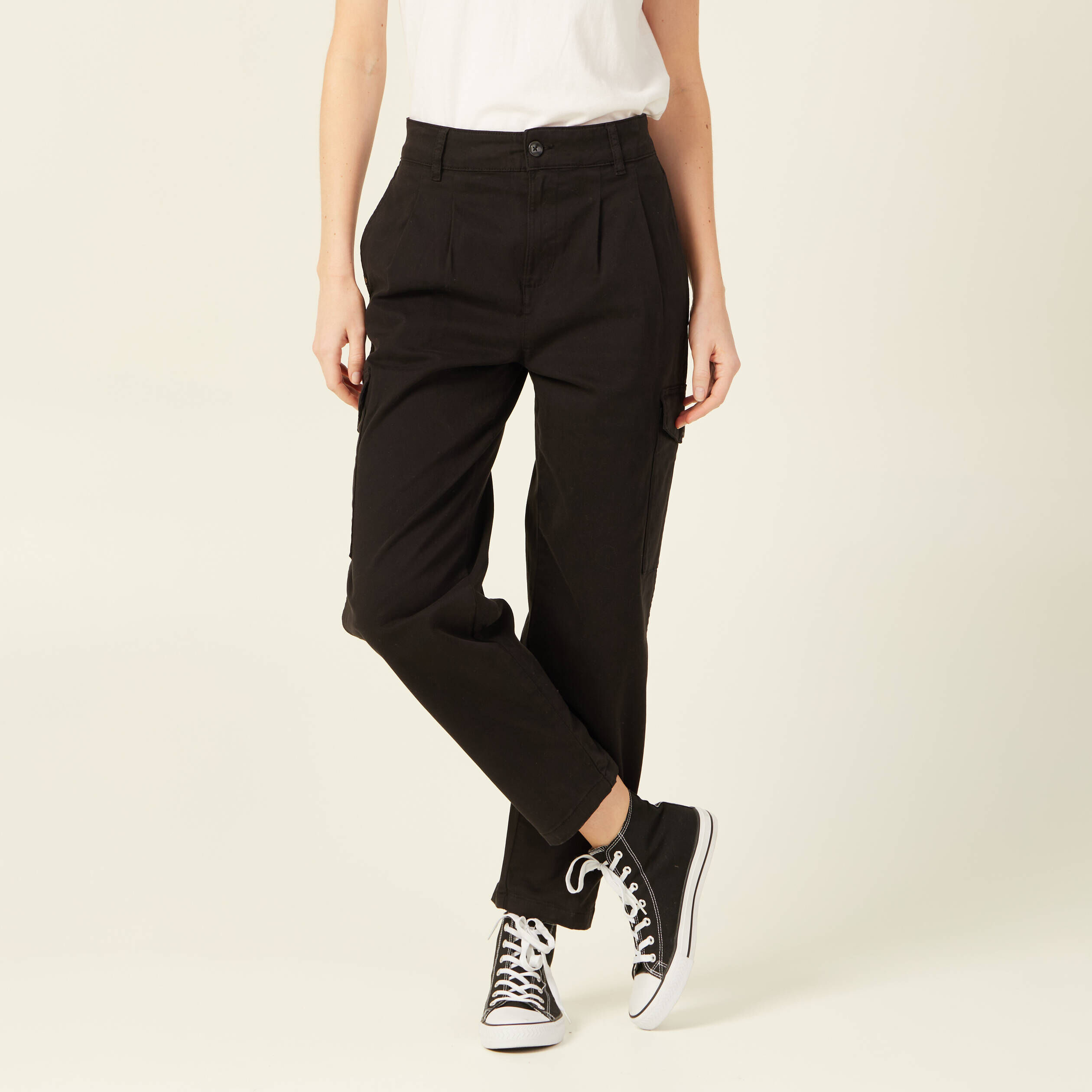 Jogging noir discount taille haute femme