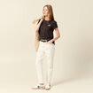 T-shirt manches courtes marron fonc&eacute; femme