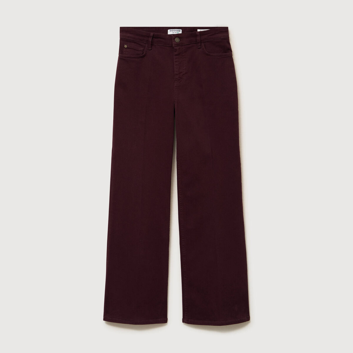 Jeans flare taille standard bordeaux femme