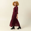 Robe manches 3/4 doubl&eacute;e bordeaux femme