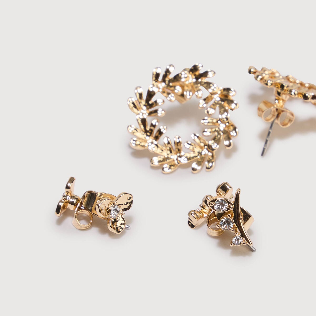 Lot de 3 paires de boucles d'oreilles couleur or femme