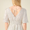 Robe longue évasée fluide blanc femme