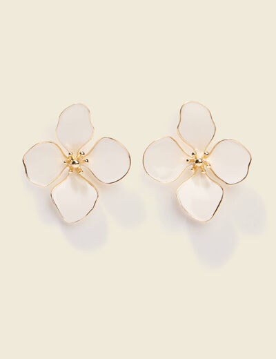 Boucles d'oreilles creme femme