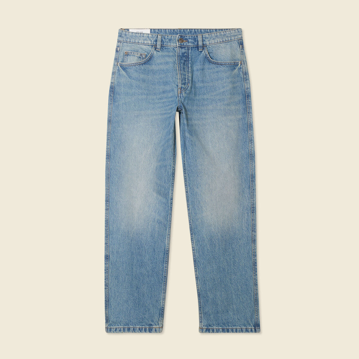 Jeans relax 5 poches denim dirty homme