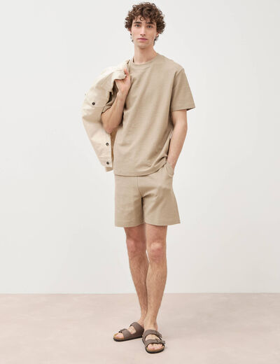 T-shirt manches courtes beige homme