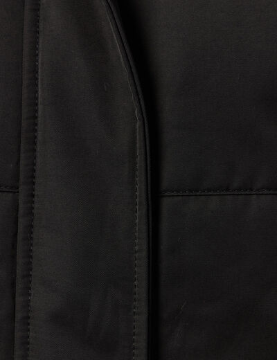 Parka droite à capuche noir femme