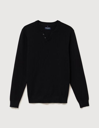 Pull manches longues noir homme