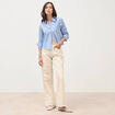 Jeans wide leg taille standard blanc femme