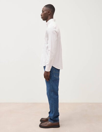Chemise manches longues col am&eacute;ricain rose poudr&eacute;e homme