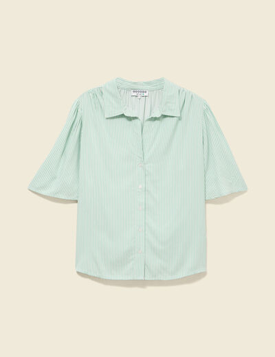 Chemise manches courtes vert pastel femme