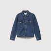 Veste droite en coton col classique denim stone homme