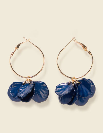 Boucles d'oreilles pendantes bleu marine femme