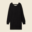 Robe pull droite sequins noir femme