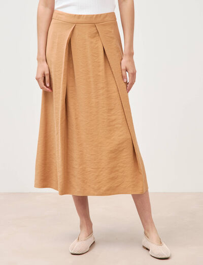 Jupe fluide marron femme