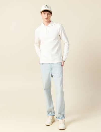 T-shirt à capuche ecru homme