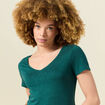 T-shirt manches courtes vert canard femme