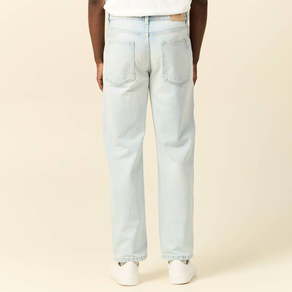 Jeans large 5 poches denim snow bleach homme