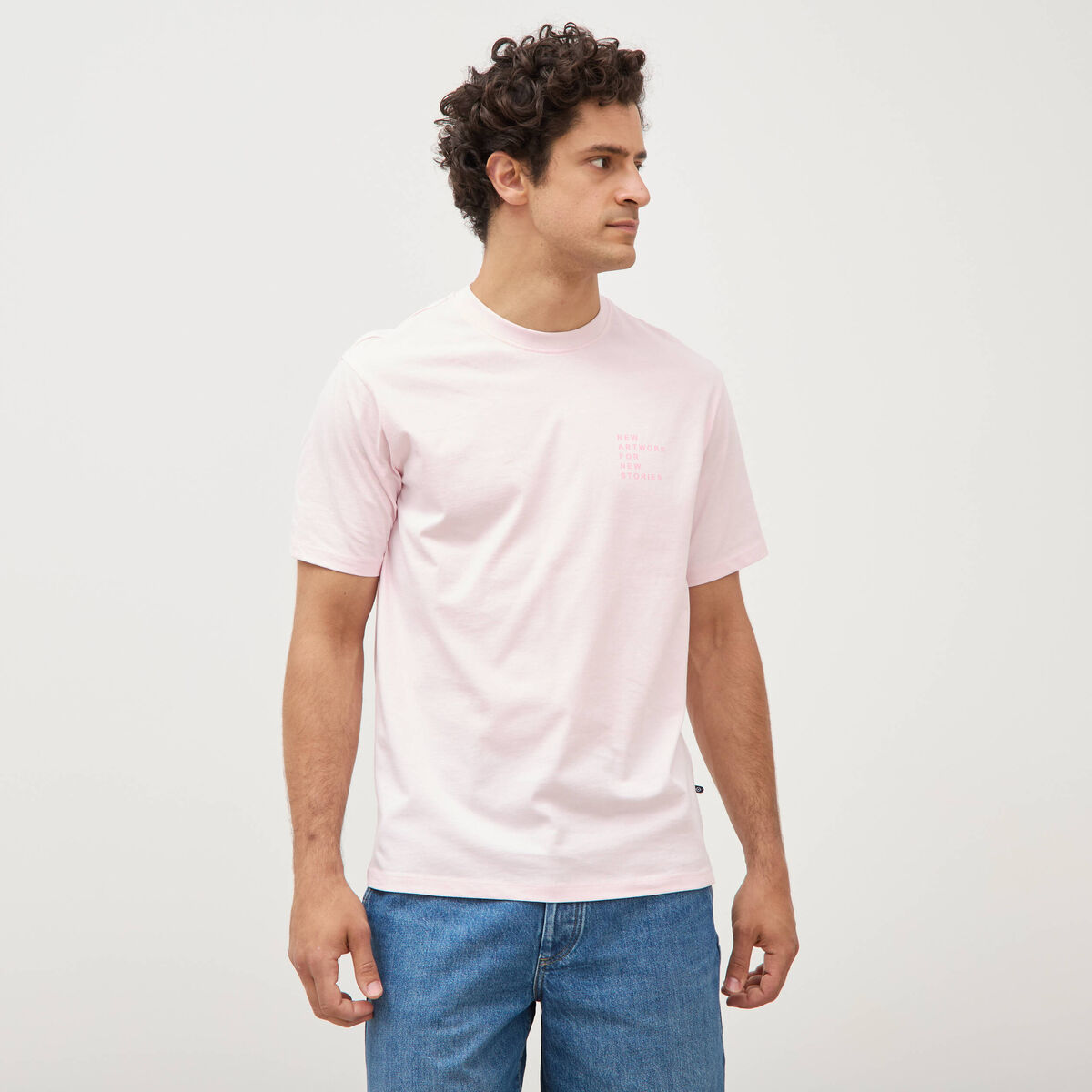 T-shirt en coton manches courtes rose homme