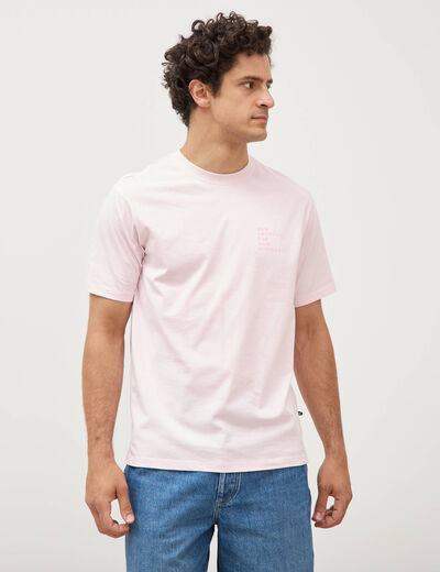 T-shirt en coton manches courtes rose homme