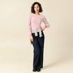 T-shirt ray&eacute; ajust&eacute; manches longues rouge femme
