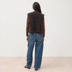 Gilet sans manches r&eacute;versible marron chocolat femme