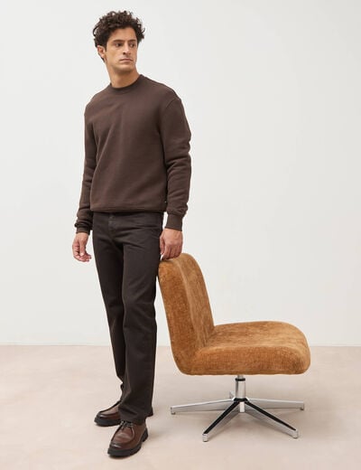 Sweat manches longues marron homme