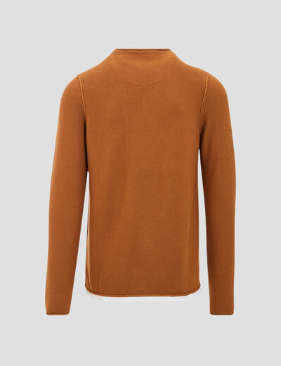 Pull manches longues marron homme