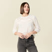 Blouse manches 3/4 ecru femme
