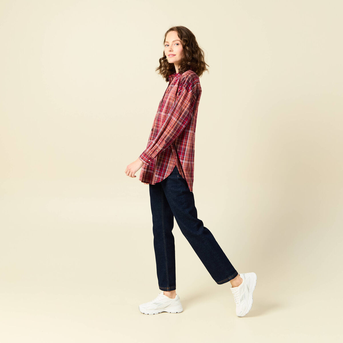Blouse manches longues prune femme