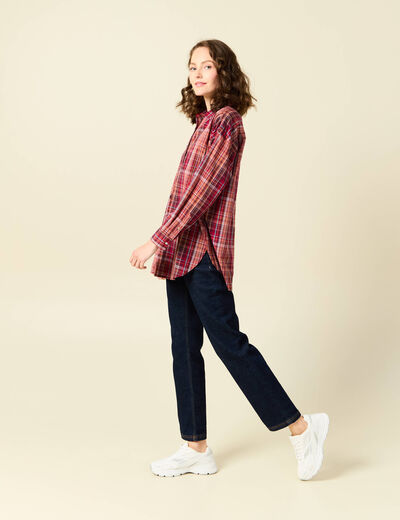 Blouse manches longues prune femme