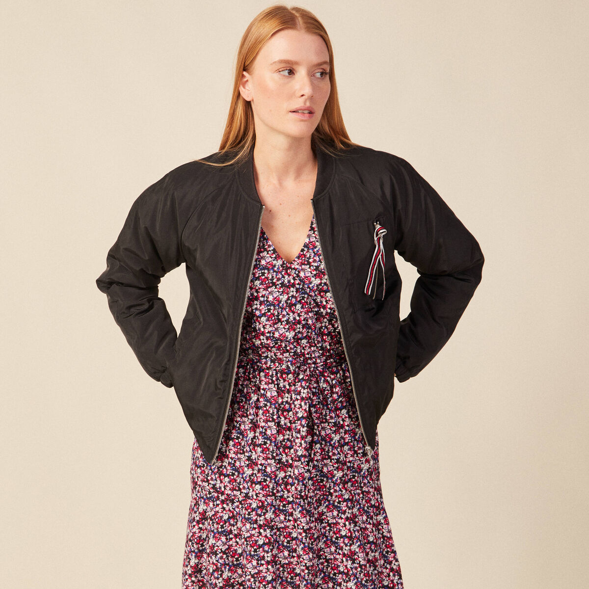 Veste bomber éco-responsable noir femme