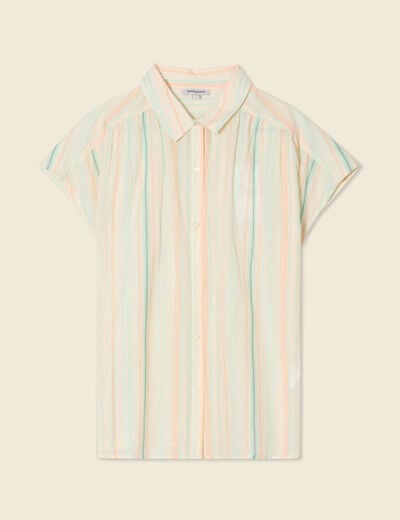 Blouse manches courtes blanc femme