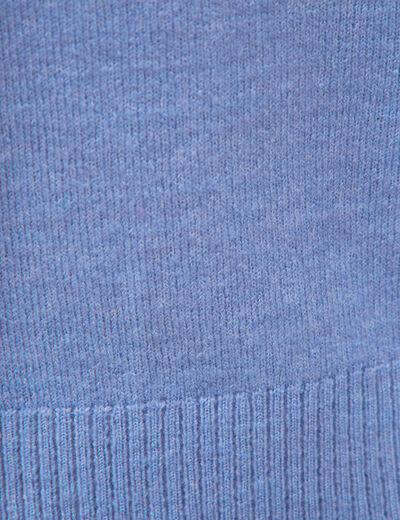 Pull col rond manches longues bleu clair femme