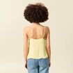 D&eacute;bardeur bretelles col v fluide jaune pastel femme