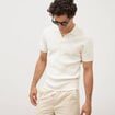 Polo cintr&eacute; manches courtes ecru homme