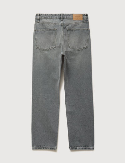 Jeans straight longueur 32 en coton denim gris homme