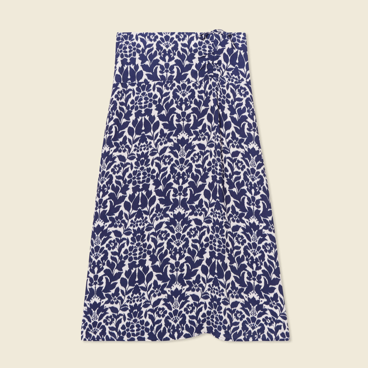 Jupe longue portefeuille bleu marine femme